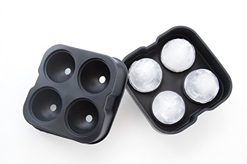 Saft, Gin Tonic & Whisky Gläser lieben diese Kugeln! Eiskugelform aus Silikon für riesen Eiskugeln je 4,5 cm, Eiswürfelbehälter oder Eiswürfelform als Eiskugel mit speziellem Dichtungsring!