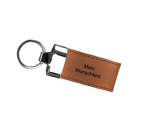 Preisvergleich Produktbild all4myoffice Schlüsselanhänger Leder inkl. Laser-Gravur (Braun)