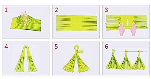 BITFLY 5 pcs Tissue Girlanden Wimpelkette Papier Quasten Girlande Hochzeit Pom Party Decor 21 Farben erhältlich - 4