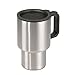 Produktbild axentia Isolierbecher, Wärmebecher für Das Auto, Kaffebecher aus rostfreiem Edelstahl, Kunststoffdeckel, mit Henkel, Fassungsvermögen ca. 0,4 l, ca. Ø 8 x H 14 cm, Silber
