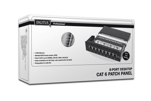 DIGITUS Professional Desktop CAT 6 Patch Panel, geschirmt, Klasse E, 8-Port RJ45, schwarz (RAL 9005) - 2