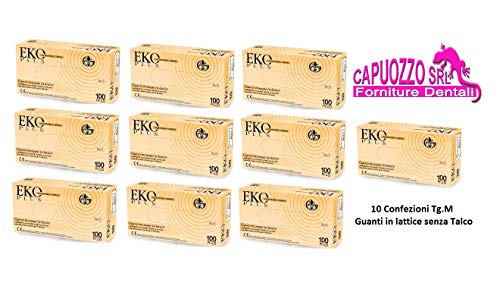 Valsax - Guanti in lattice EKO PLUS senza talco Tg.M cartone 10 confezioni.