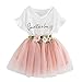 Produktbild 1Set Kleinkind Kinder Kleider Suit Baby Mädchen Tüll Kleid Outfits Kleidung Druck T-Shirt Tops + Floral Rock Partykleid Trikot Tanzkleider Ballettkeider ABsoar