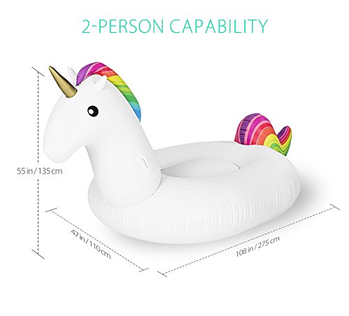 PLEMO Riesiges Einhorn Aufblasbares Kinderbett Sofa Luftmatratze Luftbett, Ideales Geschenk für Ihre Kinder - 2