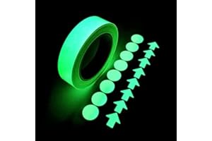 BCMRUN Glow in The Dark Self-Adhesive Tape, Green Light Luminous Tape Sticke32.8 Feet X 0.56 Inch Removable Waterproof Durable Wearable Stable Safety Fluorescent Eme