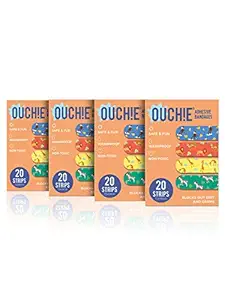 Aya Papaya Ouchie Non-Toxic Printed Jumbo (4 X 20= 80 Pack) - 4 X Orange