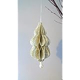 3er Set lange Papierornamente / handgefertigt aus Papier