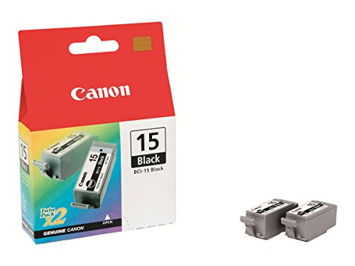 Canon 8190A002 BCI-15BK Tintenpatrone schwarz Standardkapazität 2 x 5.3 ml 2 x 121 Seiten 2er-Pack