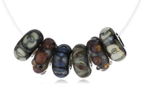 Trollbeads Damen-Bead Kiesstrand Set Glas 925 Sterling Silber TGLBE-00043