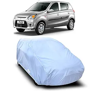 CREEPERS Car Cover for Maruti Suzuki Alto 800 Dust Proof - Water Resistant Car Body Cover (Silver Without Mirror)