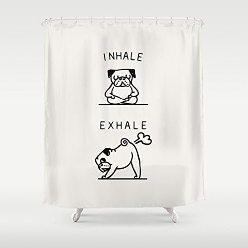 Funny Pug Shower Curtain Decorative Resistant Waterproof Polyester Bath Curtains 72 x 72 for Bathroom