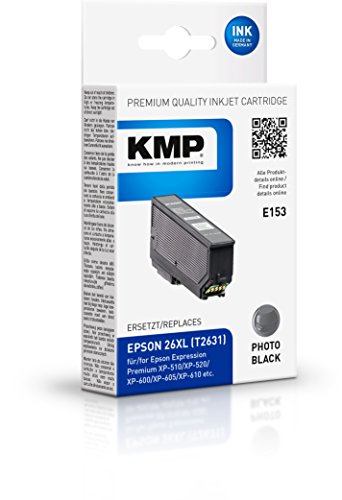 KMP Tintenkartusche für Epson Expression Premium XP-600, E153, photo black
