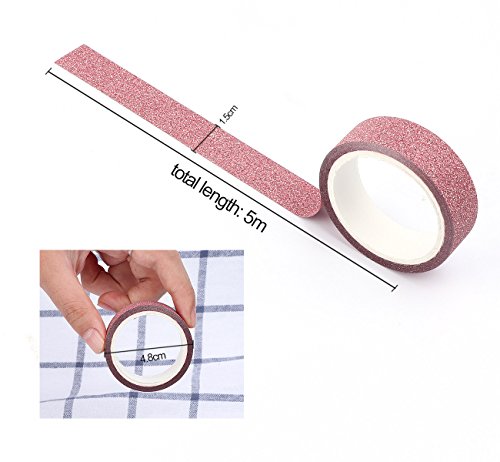 ilauke 10x Dekorative Regenbogen Klebeband Papier Washi Dekoband Masking Maskierung DIY Tape Sticky Kleber Scrapbooking - 6