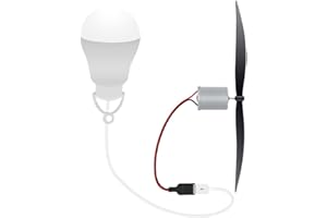 JINTIANSDS Micro Wind Turbine, générateur éolien de l'hélice de moulin à vent de 2 lames, Générateur de moteur d'électricité DIY DC Power pour l'enseignement exemple Exemple de modèle, Ampoule USB