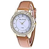 Hunpta@ Uhren, Armbanduhr Watch Zhou Lianfa New Minimalist Diamant Geschenk Leder Retro Uhr