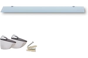 Euro Tische - mensola da parete in vetro di sicurezza monolastra da 6 mm, ideale come ripiano per il bagno, disponibile in diverse misure, colore: bianco