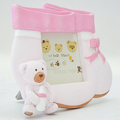 Giftgarden 5×5 Bilderrahmen in Schuhsform ideal für Babysfotos rosa - 4