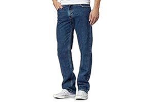 MYSHOESTORE Mens Original Cotton Jeans Basic Plain Straight Leg Heavy Duty Denim Wash Boys Jean Classic Designer Fit Casual Work Wear Zip Fly Belt Loop Pants Pocket Trousers Sizes 30 to 50