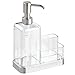 Produktbild InterDesign Forma Kitchen Countertop Soap Dispenser Pump, Sponge, Scrubby Organizer - Clear/Brushed Stainless by InterDesign