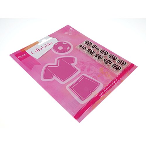 Marianne Design COL1335 Collectables Fußball – Stempel und Stanzschablone für die Kartengestaltung und Scrapbooking, Metal, rosa, 6,4 x 4,2 x 0,4 cm - 3