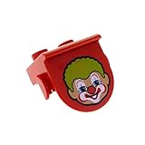 0 1 x Lego Duplo Motiv Stein rot 1 x 2 bedruckt mit Clown Gesicht für Zirkus Zelt Zug 42236pb03