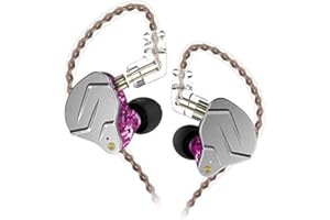 KINBOOFI KZ ZSN Pro In Ear Monitor Ohrhörer, KZ Kopfhörer mit 1 Balanced Armature und 1 Dynamic Driver, HiFi IEM mit Abnehmbarem 2 Pin Kabel für Musiker Drummer (ZSN Pro NO MIC, Lila)