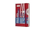  Moleskine 2019-20 Star Wars - Agenda Cuaderno Semanal de 18 Meses de Tapa Dura, Pequeño (9 x 14 cm), Rojo (Caza Tie)