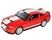 Produktbild Welly Ford Shelby Mustang V Cobra GT500 Rot mit Weiss 2005-2009 1/24 Modell Auto mit individiuellem Wunschkennzeichen