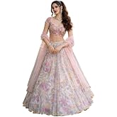 MARUTI FASHION HOUSE Lehenga Choli Draped Lehenga Saree Set For Womens And Girls Ready To Wear Hevay Chinon Fabric With Work 