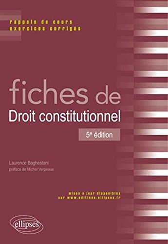Télécharger Fiches de Droit Constitutionnel PDF Ebook En Ligne