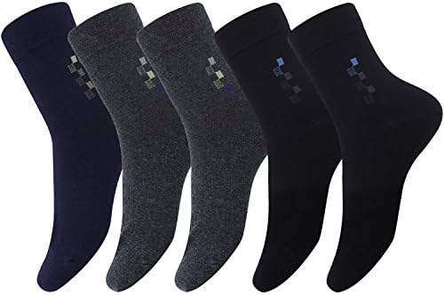 5 Pairs Mens Socks, Antibacterial, Deodorant, Comfortable, Breathable, Designer Mens Work Socks Cushioned Support