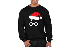 Graphic Impact Funny Inspired Retro Funky Glasses Christmas Santa Hat Ugly Christmas Theme Xmas Jumper Xmas Sweatshirt Adults Unisex Sweater Christmas Jumper