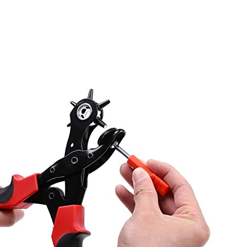 Takit PP1 – Lochzange, Hochstrapazierfähiges Leder-locherwerkzeug Für Gürtel, Geldbeutel, Armbanduhrenbänder Und Mehr, 6 Größen – 2mm , 2,5mm, 3mm, 3,5mm, 4mm, 4,5mm - 6