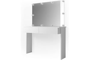 Vicco tavolo da toeletta Azur, Bianco, 120 cm con illuminazione a LED