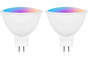 SMARTFY Bombilla Inteligente WiFi Marca España GU5.3/MR16 LED 12VAC/DC 460LM RGBW 5W compatible con Alexa, Google Home y Smart Life, Multicolor Regulable (2)