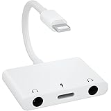 Adattatore cuffie per iPhone, 3 in 1 Adattatore da Lighting a jack 3,5mm cuffie Audio, Adattatore iPhone cuffie e Caricatore 