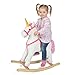 Produktbild Pink Papaya Schaukel-Einhorn Fiona, Kinder Plüsch-Schaukeltier mit Sound, Kopfhöhe 70 cm, Sitzhöhe ca. 46 cm, Farbe: weiß mit rosa Mähne