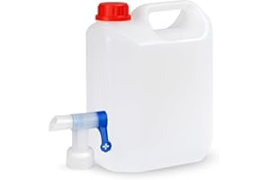 SANJOMA CHEMICAL SOLUTIONS SANJOMA Garrafa Agua De 5L | Boca Ancha Con Tapón | Bidon Agua Apto Para Uso Alimentario Y Químico | Kit De Etiquetado | Deposito Agua Boca Ancha | Bidones De Plastico HPDE