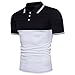 Produktbild Herren Poloshirt Sunday Revers T-Shirt Herren Männer Mode Frühling Sommer Casual Schlank Kurzarm Shirt Slim Fit Sports Rundhals Beiläufig Hemd Lose (XL, Schwarz)