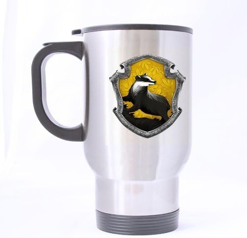 Harry Potter Hufflepuff Logo Pattern Customized Design Travel Mug Coffee Mug Creative Sport Cup Personalized Tea Cup 14OZ