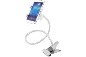 Adunsiaoto Universal Flexible Handy-Halter, Handy Halterung Für Bett Auto, Schwanenhals Handy Halterung Flexible, Telefonhalter Schwanenhals, Schwanenhals Handy Halter Flexible Lang Arm(Weiß)