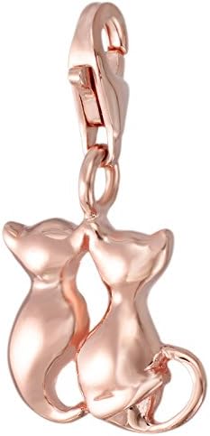 Melina Pendant Charm Rose Gold Plated Rose Gold 925 Sterling Silver Cat Kitten Pet 1801860