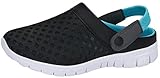  katliu Sommer Atmungsaktiv Hausschuhe Hollow Clogs Antirutsch Flach Sandalen Slippers Loch Mesh Strand Schuhe Herren Damen,Blau Gr.- EU 38/Herstellergrosse- 39