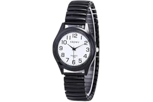 ALCENTIS Nouveauté Montre Femme Moderne et Tendance Look Bracelet Acier Extensible - Gros Chiffres Arabes Noirs (de 1 à 12) Facile à Lire
