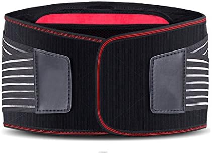 SENRU Back Brace Lumbar Lower Back Support Belt with Heating Device,Adjustable Size Relieve Pain ,Stress,Warm the uterus ,Black with Red edge