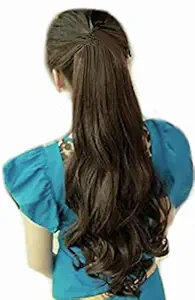 Alizz beautiful brown wrap around pony Head hair Wig hair extensions for women girls natural costume for party toupee artificial juda false fake hair wig