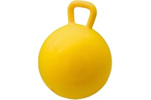 PFIFF 103033 aufblasbarer Pferdespielball, Spielball für Pferde, Pferdespielzeug, Ball ohne Luftpumpe, gelb, 30cm