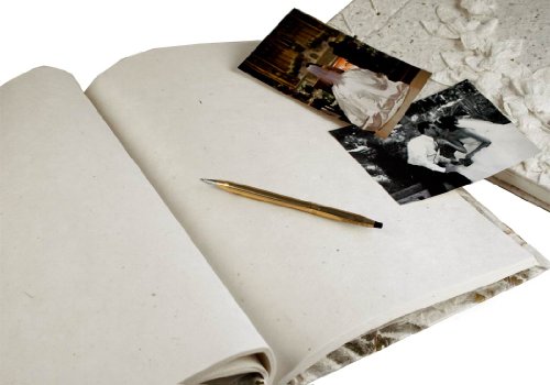 Bark Notizbuch Handgefertigt Wei� Extra Large, blanko Pages (35cm x 28cm x 2cm) - 3