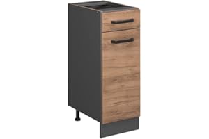 Vicco Mueble bajo de Cocina R-Line, Roble Dorado/Antracita, 30 cm sin encimera