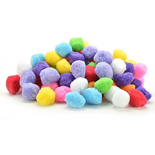 Welecom Tm 100 Pcs Mixed Color Soft Fluffy Pom Poms Pompoms For Kids Crafts 40mm Buy Online In Kuwait At Desertcart Com Kw Productid